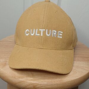 Mustard Yellow Cap with 'Culture' Embroidery